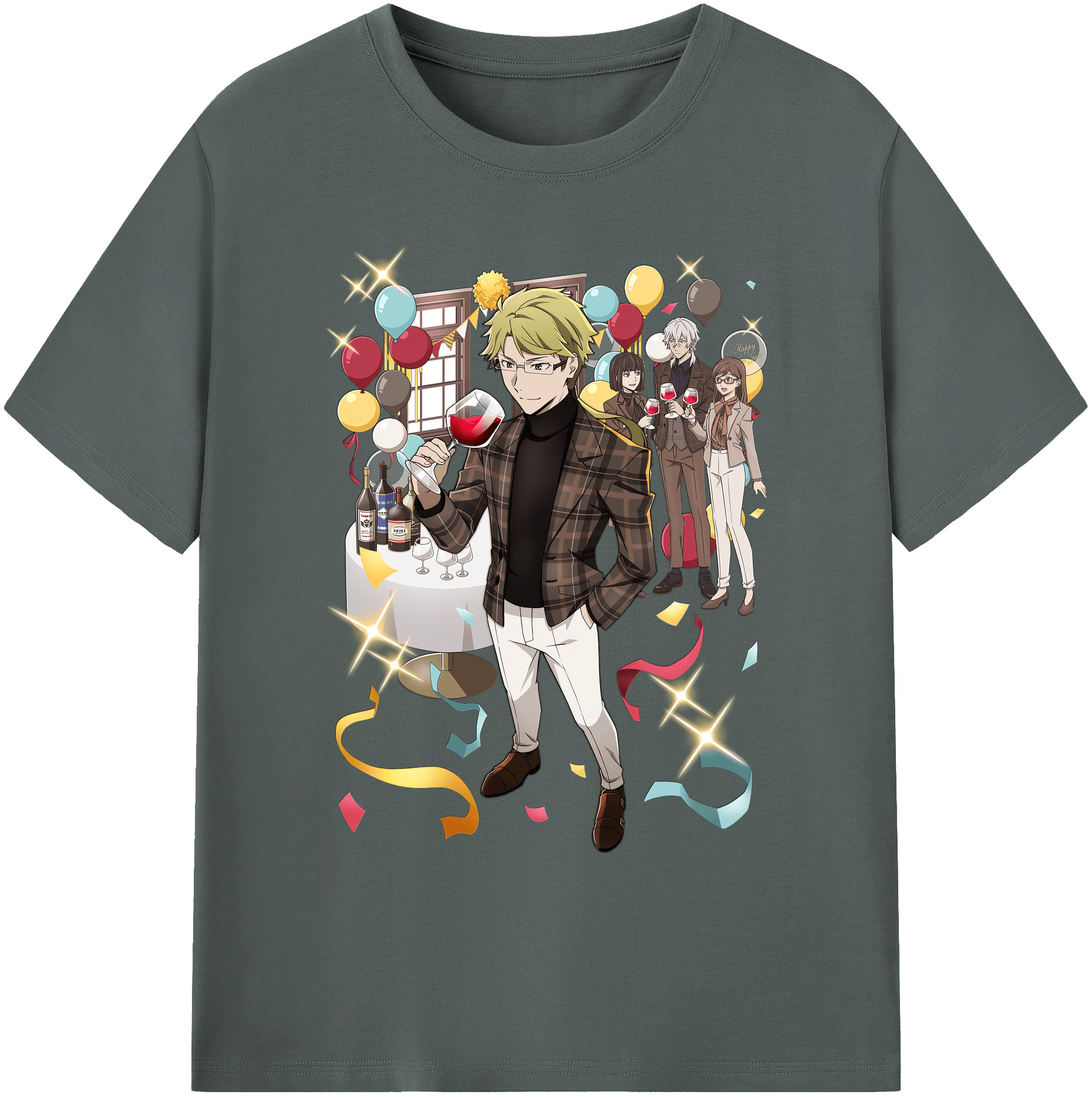 （画像用） 文豪ストレイドッグス Bungo Stray Dogs 綿100％ メンズ半袖Tシャツ｜肌触りやわらか＆通気性